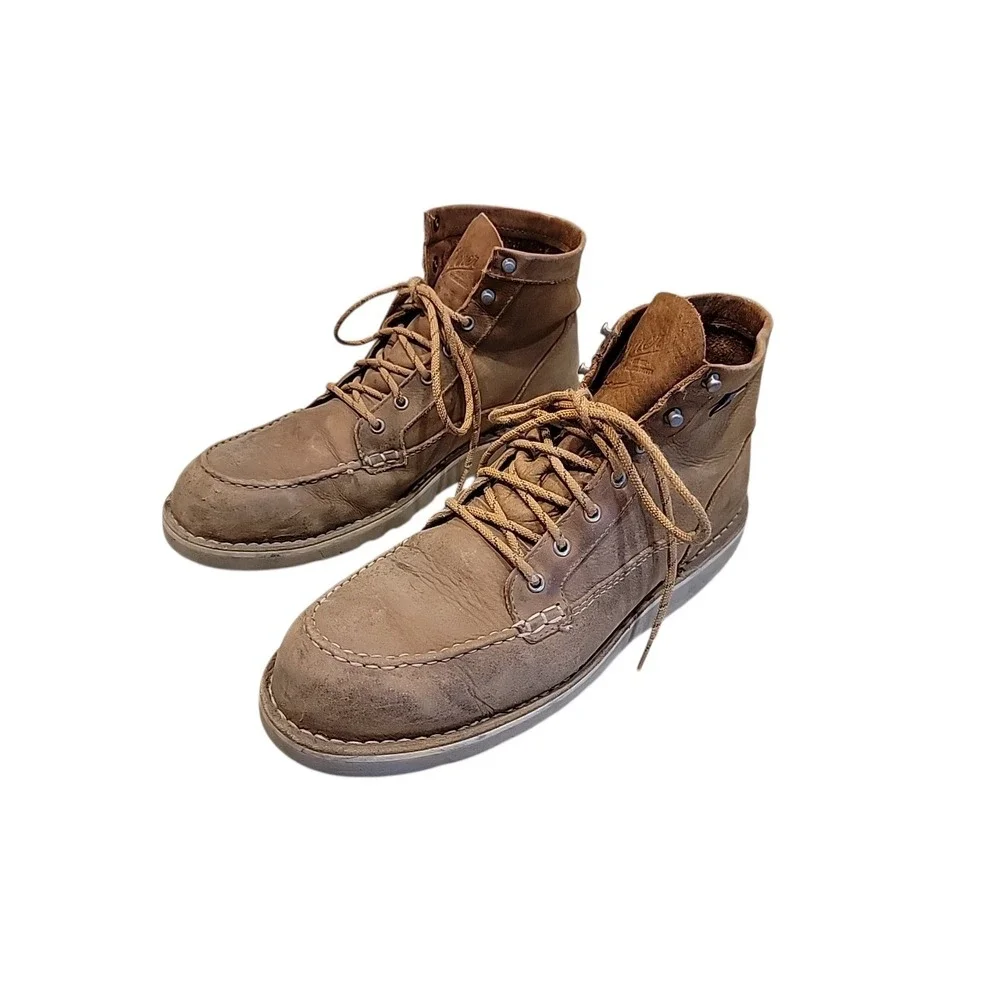 Danner Bull Run Lux Moc Toe Boots Men's Size 10 D Sandstone Brown USA Made 31660